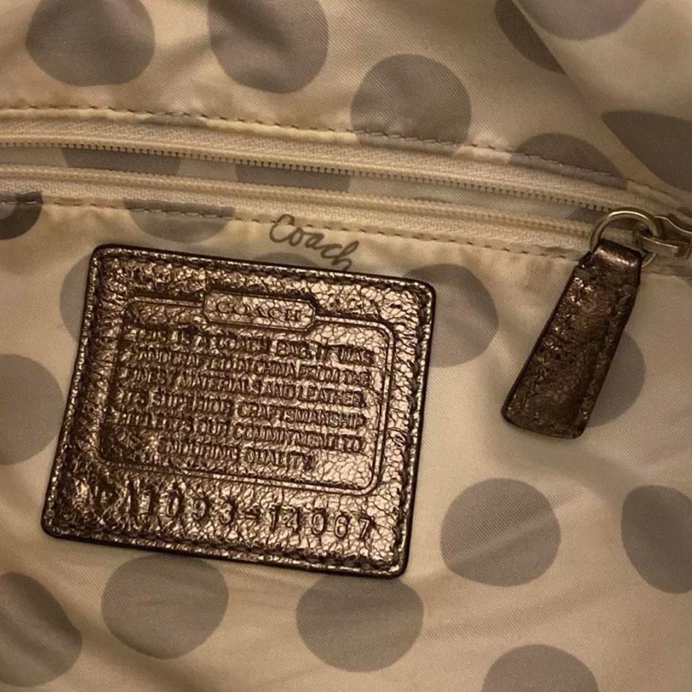 Coach Metallic Leather Embossed Tote - Picture 13 of 15